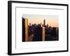 NYC Cityscape with the One World Trade Center (1WTC) at Sunset-Philippe Hugonnard-Framed Art Print