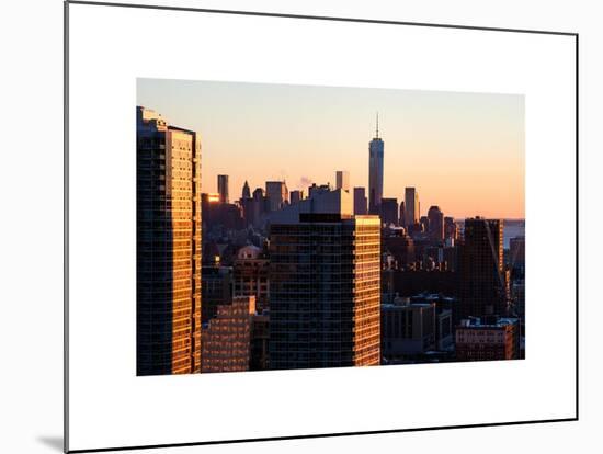 NYC Cityscape with the One World Trade Center (1WTC) at Sunset-Philippe Hugonnard-Mounted Art Print