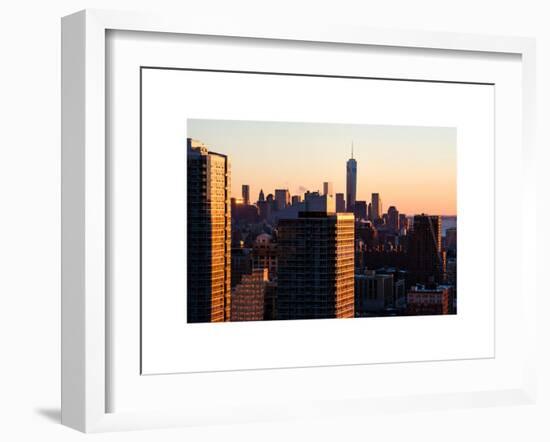 NYC Cityscape with the One World Trade Center (1WTC) at Sunset-Philippe Hugonnard-Framed Art Print