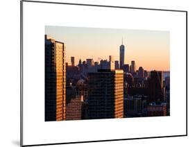 NYC Cityscape with the One World Trade Center (1WTC) at Sunset-Philippe Hugonnard-Mounted Art Print