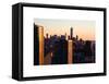 NYC Cityscape with the One World Trade Center (1WTC) at Sunset-Philippe Hugonnard-Framed Stretched Canvas