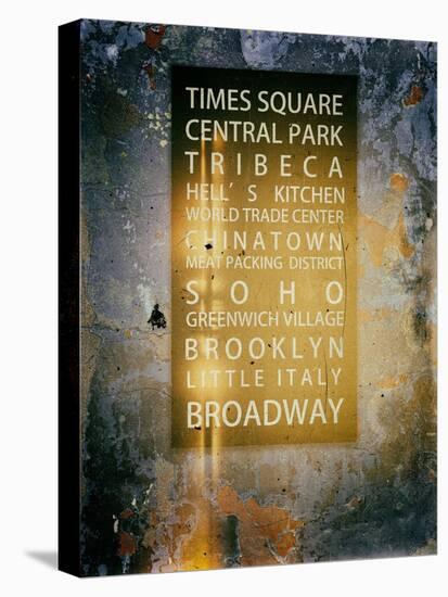 NYC Districts - Wall Sign - Urban Style - Manhattan, New York City, USA-Philippe Hugonnard-Stretched Canvas