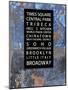 NYC Districts - Wall Sign - Urban Style - Manhattan, New York City, USA-Philippe Hugonnard-Mounted Art Print