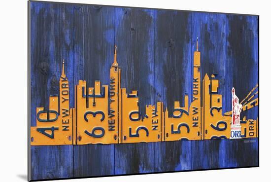 NYC Extended Version License Plate-Design Turnpike-Mounted Giclee Print
