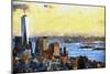 NYC Fiery Sunset II-Philippe Hugonnard-Mounted Giclee Print