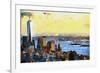 NYC Fiery Sunset II-Philippe Hugonnard-Framed Giclee Print