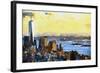 NYC Fiery Sunset II-Philippe Hugonnard-Framed Giclee Print