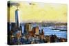 NYC Fiery Sunset II-Philippe Hugonnard-Stretched Canvas