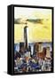 NYC Fiery Sunset-Philippe Hugonnard-Framed Stretched Canvas