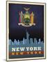 NYC flag-Red Atlas Designs-Mounted Giclee Print