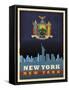 NYC flag-Red Atlas Designs-Framed Stretched Canvas