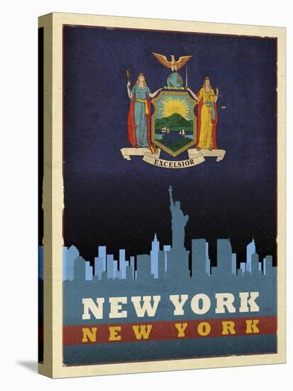 NYC flag-Red Atlas Designs-Stretched Canvas