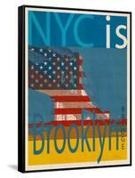 NYC Is Brooklyn Bridge-Joost Hogervorst-Framed Stretched Canvas