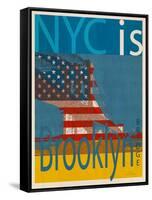 NYC Is Brooklyn Bridge-Joost Hogervorst-Framed Stretched Canvas