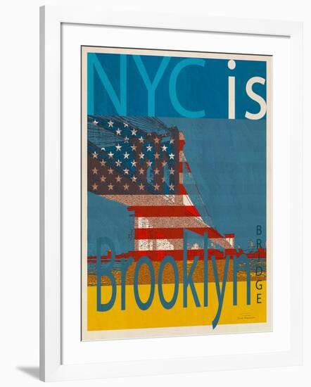 NYC Is Brooklyn Bridge-Joost Hogervorst-Framed Art Print