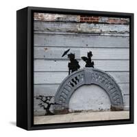 NYC Japanese Bridge-Banksy-Framed Stretched Canvas