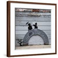 NYC Japanese Bridge-Banksy-Framed Giclee Print