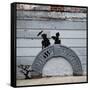 NYC Japanese Bridge-Banksy-Framed Stretched Canvas