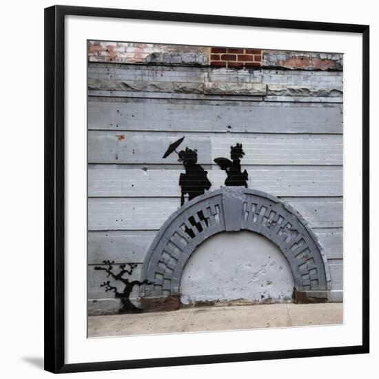 NYC Japanese Bridge-Banksy-Framed Giclee Print