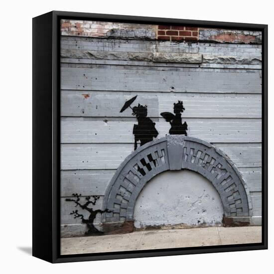 NYC Japanese Bridge-Banksy-Framed Stretched Canvas