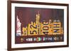 NYC License Plate Art Skyline 911 Version-Design Turnpike-Framed Giclee Print