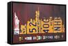 NYC License Plate Art Skyline 911 Version-Design Turnpike-Framed Stretched Canvas