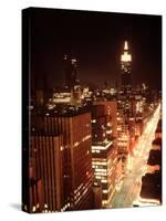 NYC Looking Down Sixth Avenue with Lights After Blackout with Empire State Building in Background-Ralph Morse-Stretched Canvas