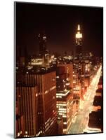 NYC Looking Down Sixth Avenue with Lights After Blackout with Empire State Building in Background-Ralph Morse-Mounted Photographic Print