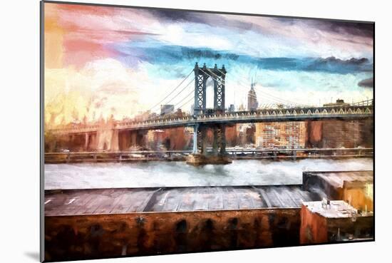 NYC Manhattan Bridge II-Philippe Hugonnard-Mounted Premium Giclee Print