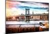 NYC Manhattan Bridge II-Philippe Hugonnard-Mounted Premium Giclee Print