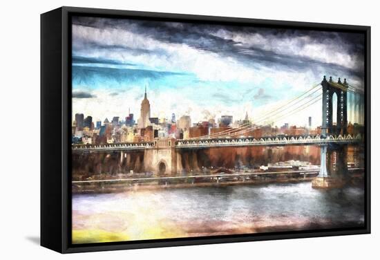 NYC Manhattan Bridge-Philippe Hugonnard-Framed Stretched Canvas