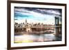 NYC Manhattan Bridge-Philippe Hugonnard-Framed Giclee Print