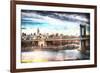 NYC Manhattan Bridge-Philippe Hugonnard-Framed Giclee Print