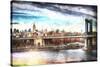 NYC Manhattan Bridge-Philippe Hugonnard-Stretched Canvas