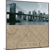 NYC Map I-The Vintage Collection-Mounted Art Print
