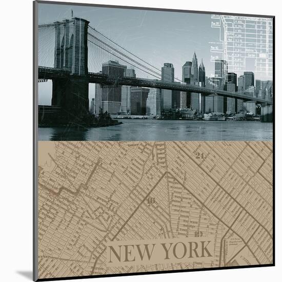 NYC Map I-The Vintage Collection-Mounted Art Print