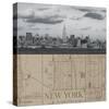 NYC Map II-The Vintage Collection-Stretched Canvas