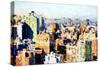NYC Midtown Skyline - In the Style of Oil Painting-Philippe Hugonnard-Stretched Canvas