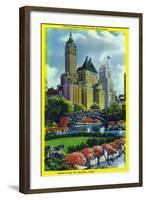 NYC, New York - Central Park Plaza View of 5th Ave Hotels and Bldgs-Lantern Press-Framed Art Print
