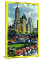NYC, New York - Central Park Plaza View of 5th Ave Hotels and Bldgs-Lantern Press-Stretched Canvas