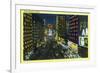 NYC, New York - View of Times Square at Night No. 1-Lantern Press-Framed Premium Giclee Print