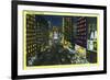 NYC, New York - View of Times Square at Night No. 1-Lantern Press-Framed Premium Giclee Print