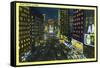 NYC, New York - View of Times Square at Night No. 1-Lantern Press-Framed Stretched Canvas