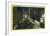 NYC, New York - View of Times Square at Night No. 1-Lantern Press-Framed Art Print