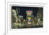 NYC, New York - View of Times Square at Night No. 2-Lantern Press-Framed Premium Giclee Print