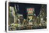 NYC, New York - View of Times Square at Night No. 2-Lantern Press-Stretched Canvas