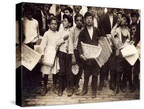 NYC Newsboys and Newsgirl, Lewis Hine, 1910-Science Source-Stretched Canvas