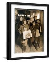 NYC Newsboys, Lewis Hine, 1908-Science Source-Framed Giclee Print