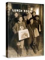 NYC Newsboys, Lewis Hine, 1908-Science Source-Stretched Canvas
