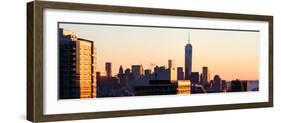 NYC Panoramic Cityscape with the One World Trade Center (1WTC) at Sunset-Philippe Hugonnard-Framed Photographic Print